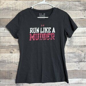 Under Armour Charged Cotton Semi Fitted Heat Run Like A Mudder Black T-Shirt M